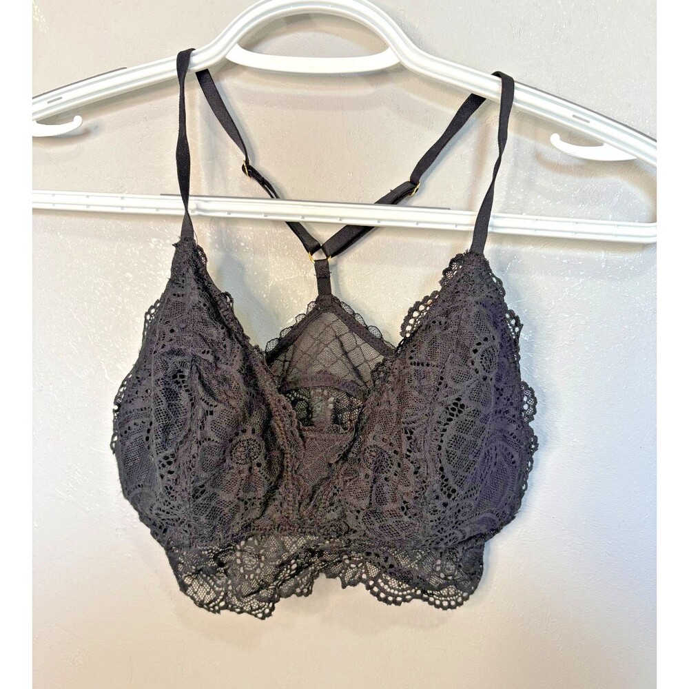 aerie XS lot of 3 black lace bras bralettes